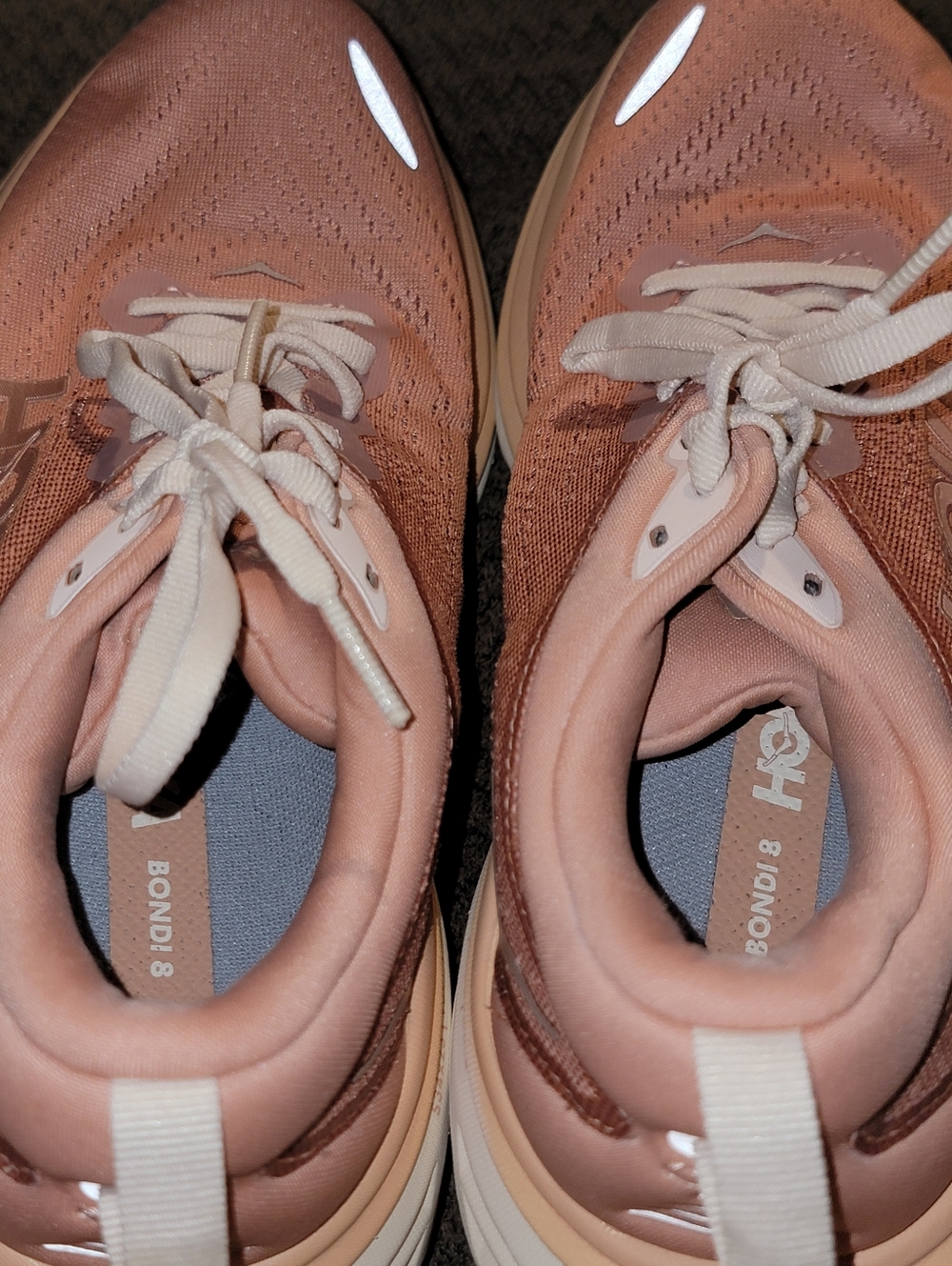Hoka BONDI 8 Women's Peach/Pink Running Sneakers - Picture 12 of 13